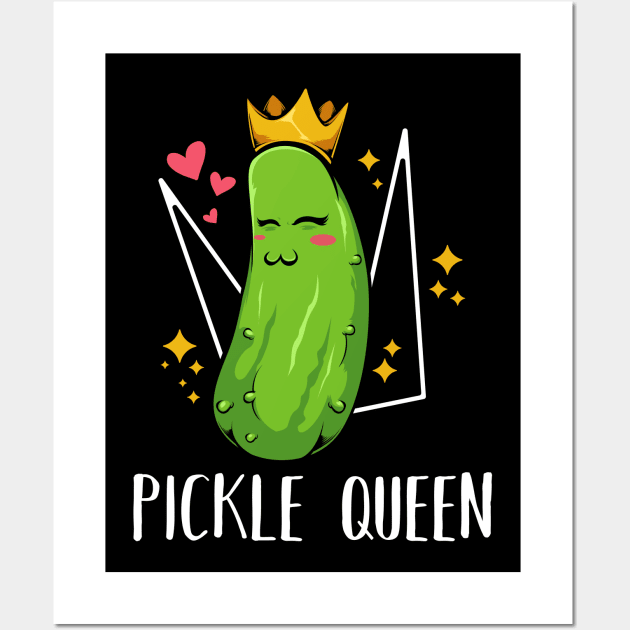 Pickle - Pickle Queen - Funny Kawaii Vegetable Vegan Wall Art by Lumio Gifts